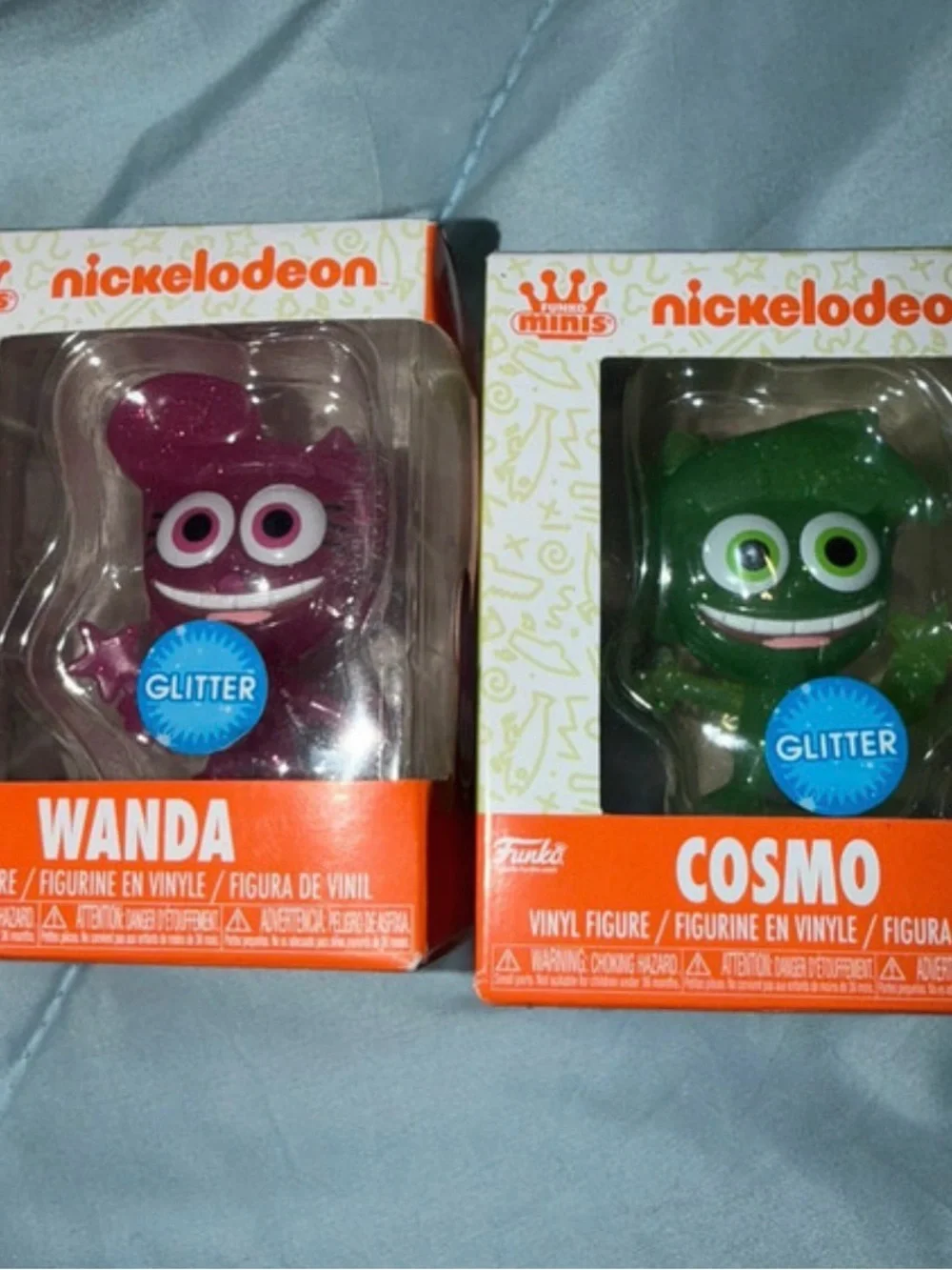 Nickelodeon Wanda & Cosmo Glitter Vinyl Figures - Purple & Green